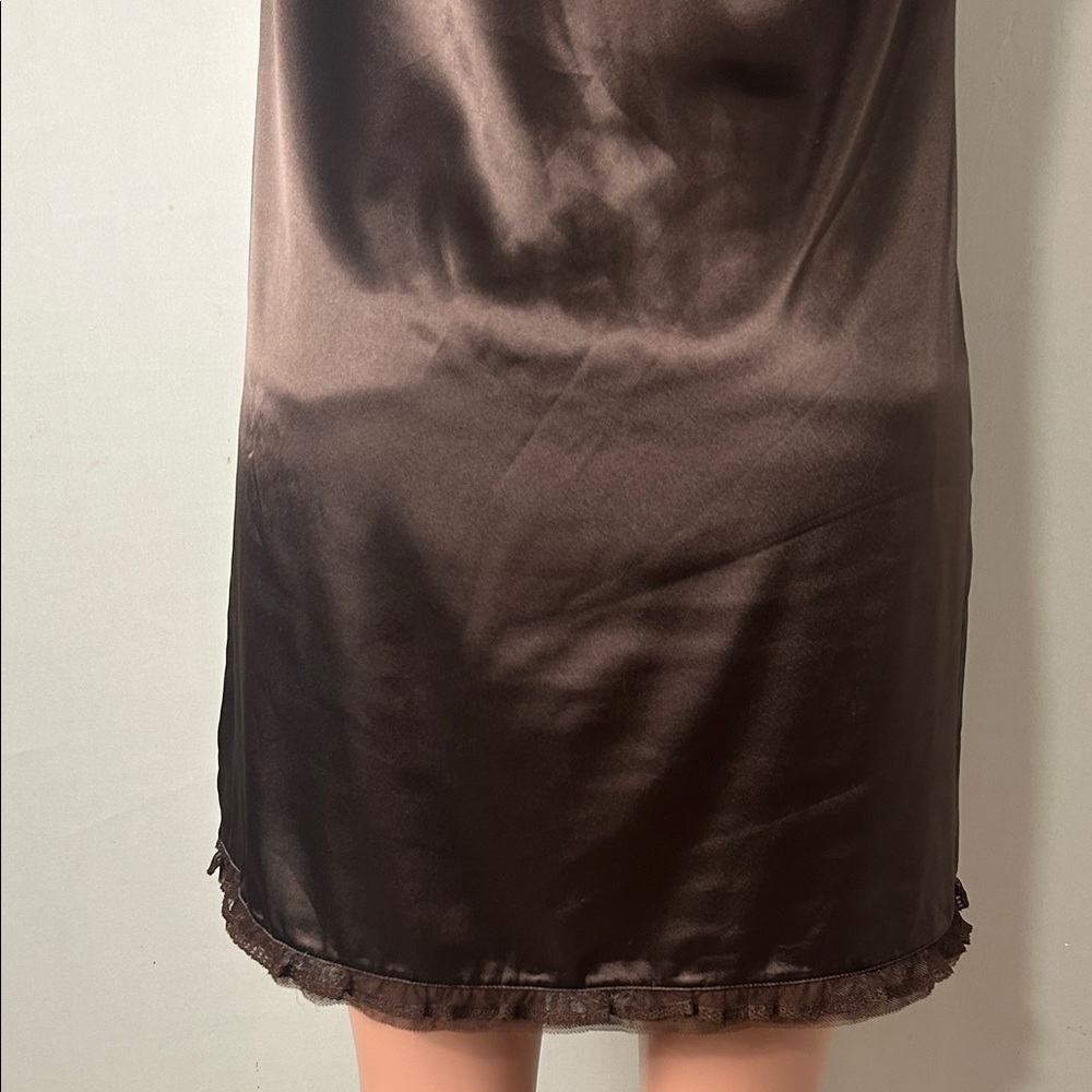 Vera Wang Vintage Y2K Satin Slip Dress Brown Size Small - Picture 5 of 8
